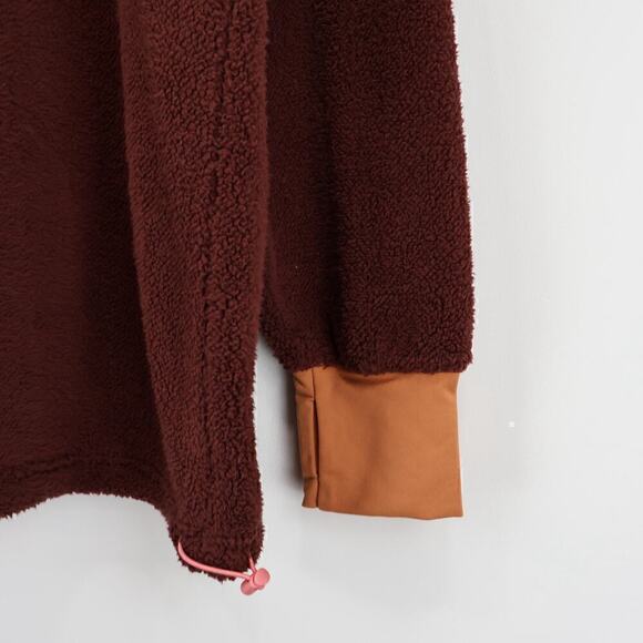 Aerie OFFLINE Sherpa Nylon Quarter Zip Pullover Small Maroon/Pink Size M NWT - Picture 9 of 9